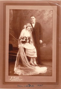 Grandma Thelma and Grandpa Nat in their wedding finery.