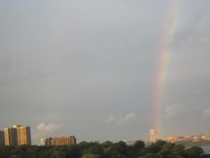 Double rainbow over the George Washington Bridge, view from my parent's apartment.