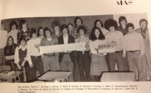 Senior year, basically the calculus class. I had a lot of hair, but not as much as the boy next to me.