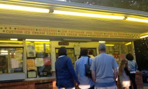Lonely me sitting in the car watching everyone else in line to get Candy Cone!