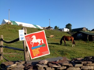 Even a stable uses a sign to remember Woodstock.