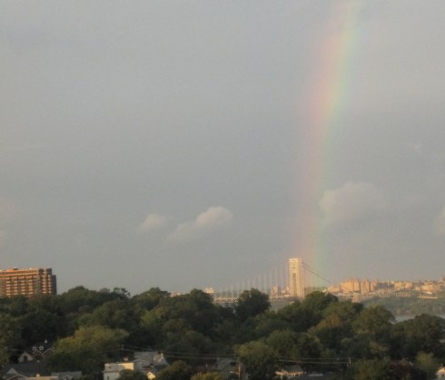 Rainbow and bridge