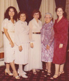 Grandmas. mom, sister and me